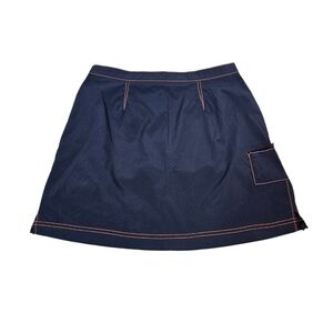 Vintage 90s Lily's of Beverly Hills Navy‎ Nylon Cargo Skirt Size 10 Women's W2